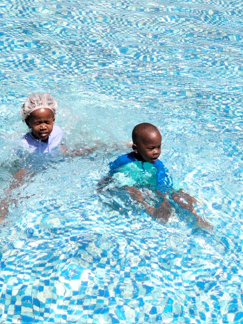 Children participating in school activities
