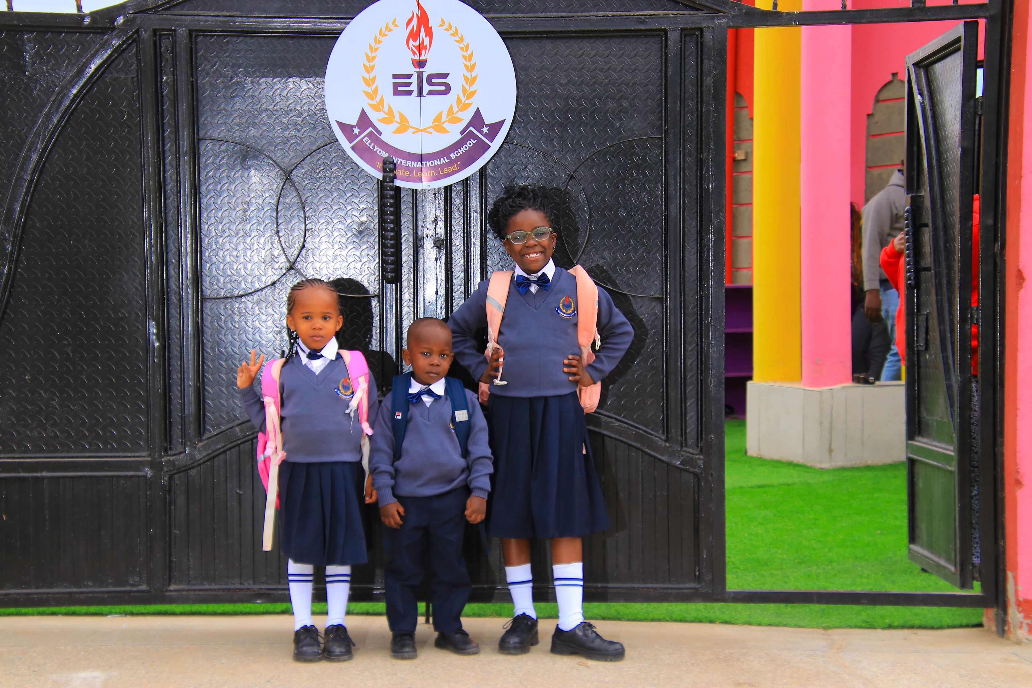 School community sharing a happy moment