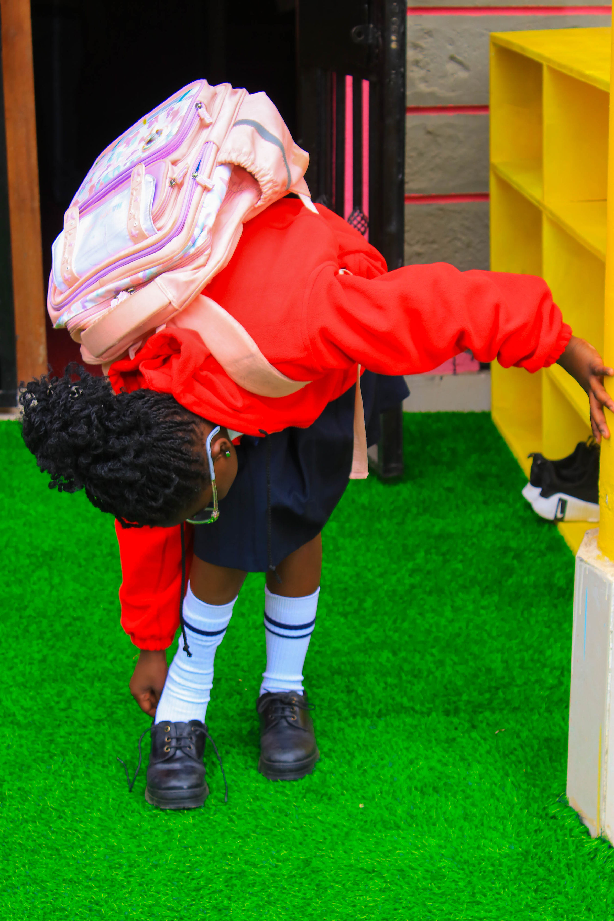 School community sharing a happy moment